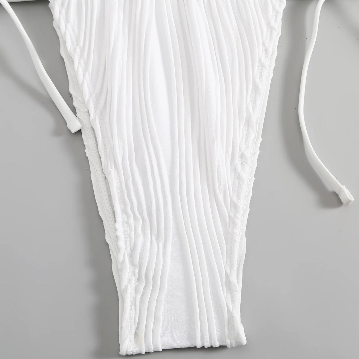 2026 New Deep V One Piece Black Swimsuit Halter Solid Color Women's Backless Bathing Suit Bandage White Swimwear For Female
