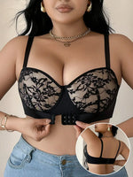 Women's New Black Bralette Pull Up With Steel Rims Brassiere Lace Comfortable Daily Plus Size Underwear A2904