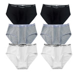 6Pcs/Set Women High Waist Cotton Briefs Letter Print Wide Waistband Panties Solid Color Full Coverage Hip Lifting Lingerie M-2XL