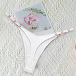 Zebra Flower Low Rise Sexy Thong Women Underwear Briefs Panties Luxury Metal Buckle G String Seamless Bikini Girls Female Panty