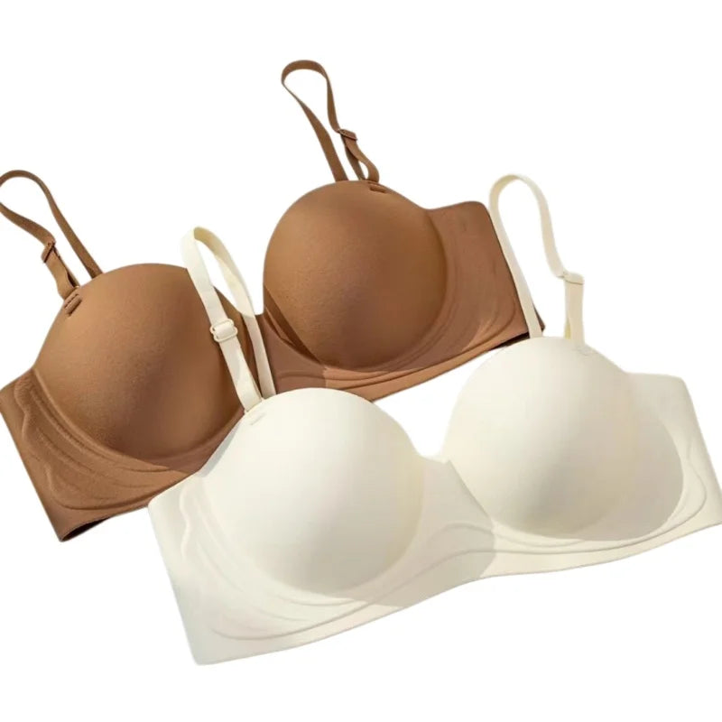 Push-Up Bras Women 1/2 Cup Underwear Sexy Lingerie Solid Color Wireless Fixed Cup Demi Bra Comfort Breathable Brassiere S-XL