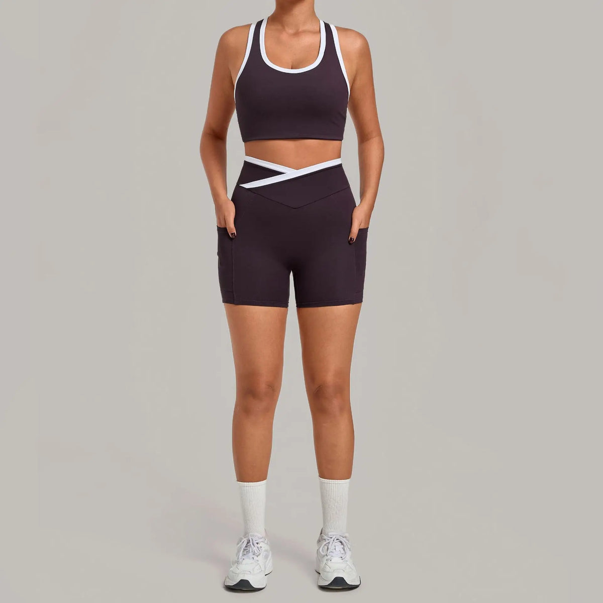 Women's Seamless Yoga Sets Sports Fitness High Waist Hip-lifting Shorts Back Beauty Sleeveless Suits Gym Training Workout Sets