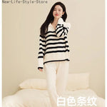 Women Winter Half Fleece Pajama Set Thick Warm Long Sleeve Long Pants Cozy Soft Casual Homewear Loungewear Sleepwear Suit