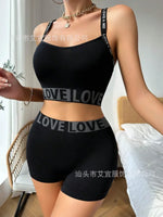 Outdoor Fitness Wear Women's Bra Set Women's Alphabet Sportswear Underwear Set Camisole Beautiful Back