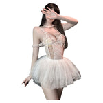 Sweet And Flirty Sexy Pure Desire Dress High-end Sensual And Alluring Erotic Solid Color Mesh Lace Trimmed Dress For Woman Z2YQ