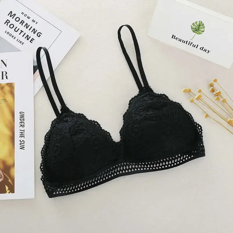 Lace Bralette Women Sexy Lingerie Non-wire Bra Triangle Cup Female Padded Underwear Push Up Bras