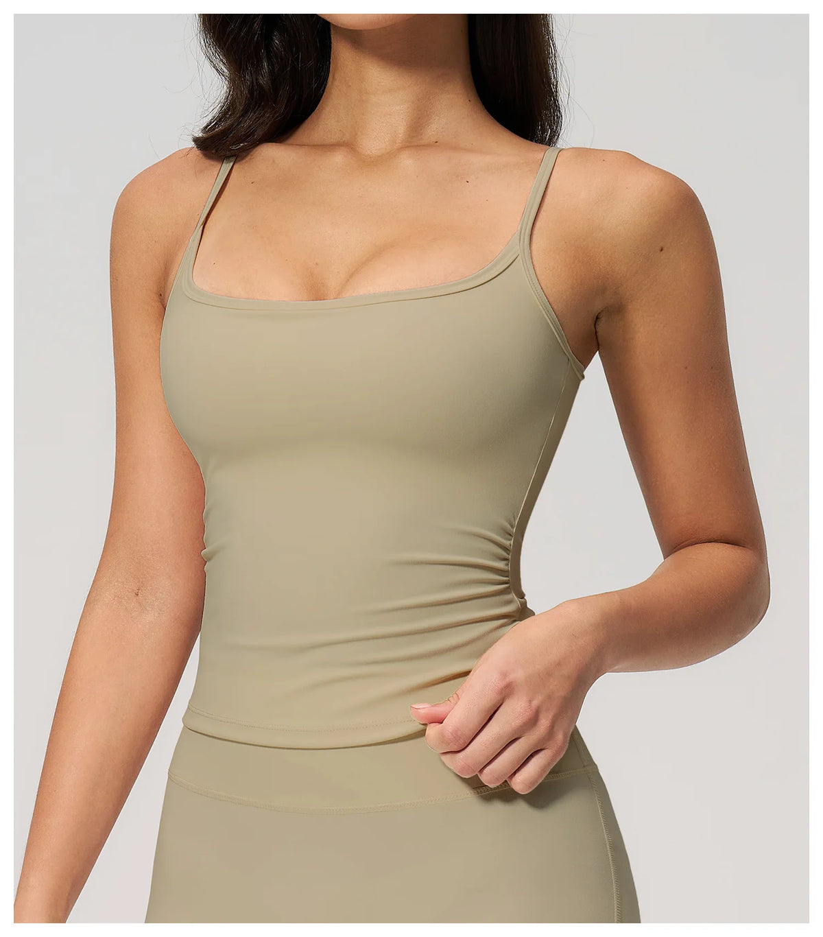 Juren Gym Tank Top With Built In Bra Women's Yoga Clothing Summer Running Square Neck Fitness Vest Beautiful Back Sports Workout