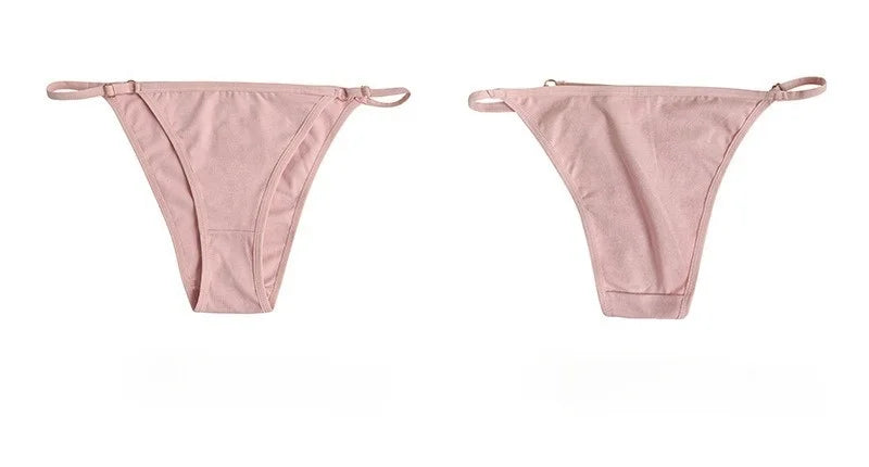 4Pcs/Set Women Cotton Briefs Sexy Brazilian Panties Low-Rise Underwear Adjustable Buckle Female Underpants Comfort Lingerie S-XL