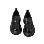2026 Thick-Soled Waterproof British-Style Women's Loafers - Winter Retro Slip-On Height-Boosting Shoes, Simple & Lightweight