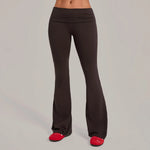Women's Seamless Yoga Pants Sports Fitness Training High-Waist Hips-Lifting Flare Leggings Workout Gym Running Slim Fit Pants