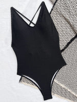 2026 V Neck Scrunch Butt Female Swimwear One Piece Swimsuit Women Backless Monokini Sexy High cut Bathing Suit Swim Bodysuit