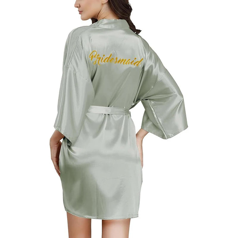 Women Bridal Robe For Bride And Bridesmaid Getting Ready Wedding Party Bathrobe