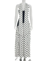 FDYOUI Elegant Bandage Polka Dot Patchwork Evening Dresses Women's 2026 Summer Off Shoulder High Slit Pleated Long Party Dress