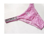 Rhinestone Lace Letter Sexy G String Women Panties Seamless Girls Underwear Transparent Thong For Female Low Rise Ladies Briefs