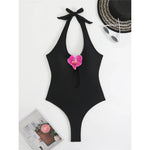 3D Flowers Extreme String Mini Micro Thong Women Swimwear One Piece Swimsuit Female Halter Padded Bather Bathing Suit Swim K7193
