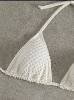 Sexy Halter Women Solid White Bikini Sets Three Pieces With Cover Skirt Swimsuit Swimwear Bathing Suit Beach Outfits Biquini
