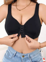 3Pcs/Set Summer Solid Wireless Women's Bra Bralette Front Clasp Push up Bra Comfort Unpadded Bras