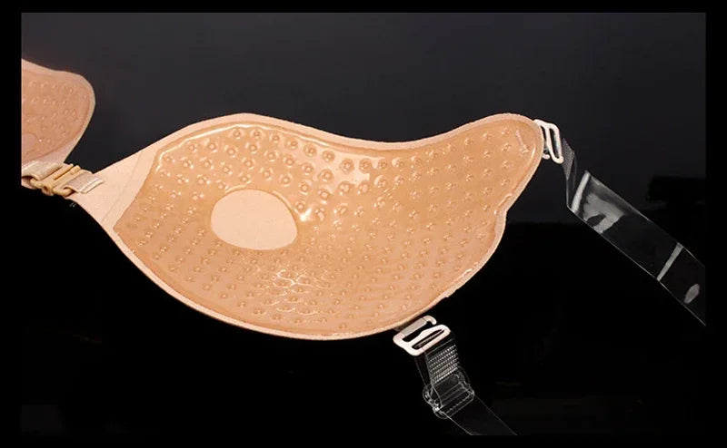 Nipple Cover Invisible Bra Lingerie Women Push Up Silicone Wedding Sticky Reusable Transparent Straps Backless Bikini
