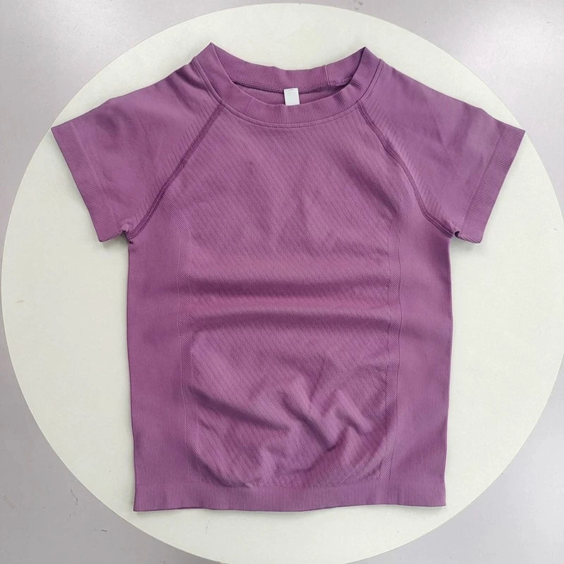 Women Yoga Top Seamless Sport T-shirt Sexy Fitness Clothes Short Sleeve Yoga Shirt Gym Top Running Active Wear Sport Top Female