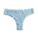 1pcs Plus Size Women's Low-Waist Thong Panty Cute Girl Style Seamless Bowknot Lace Panties Trim Lightweight Breathable Underwear