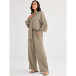2026 Spring and Summer Casual Suit New Fashion Suit Loose Casual Top Wide Leg Pants Two-piece Set for Women