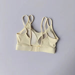 Women's Yoga Sports Bra Shock-Absorbing Gathered Front with Fine Strap Detailing Beautiful Back Design for Running Fitness Vest
