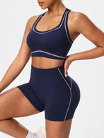 2pcs/sets Yoga Sport T-shirts Shorts Set Sportswear Woman Gym Seamless Workout Vest Shorts Leggings Activewear Women's Tracksuit