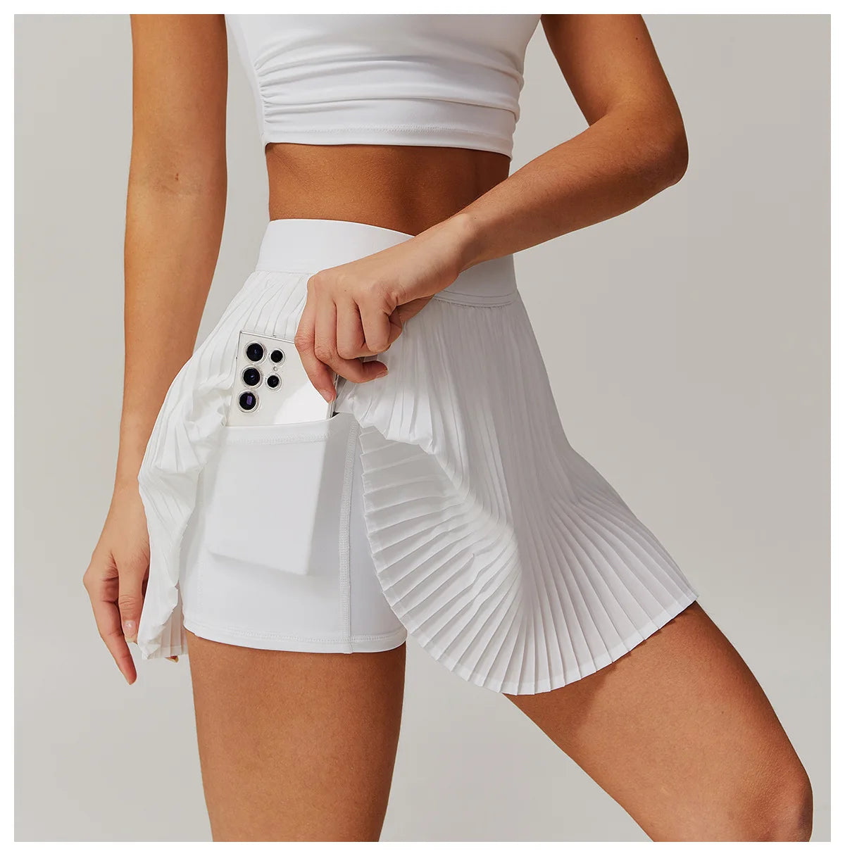 Golf Tennis Skirts with Pocket Women Gym Running Pleated Skorts Outdoor Sports Fitness Slim Shorts High Waist Yoga Golf Skirt