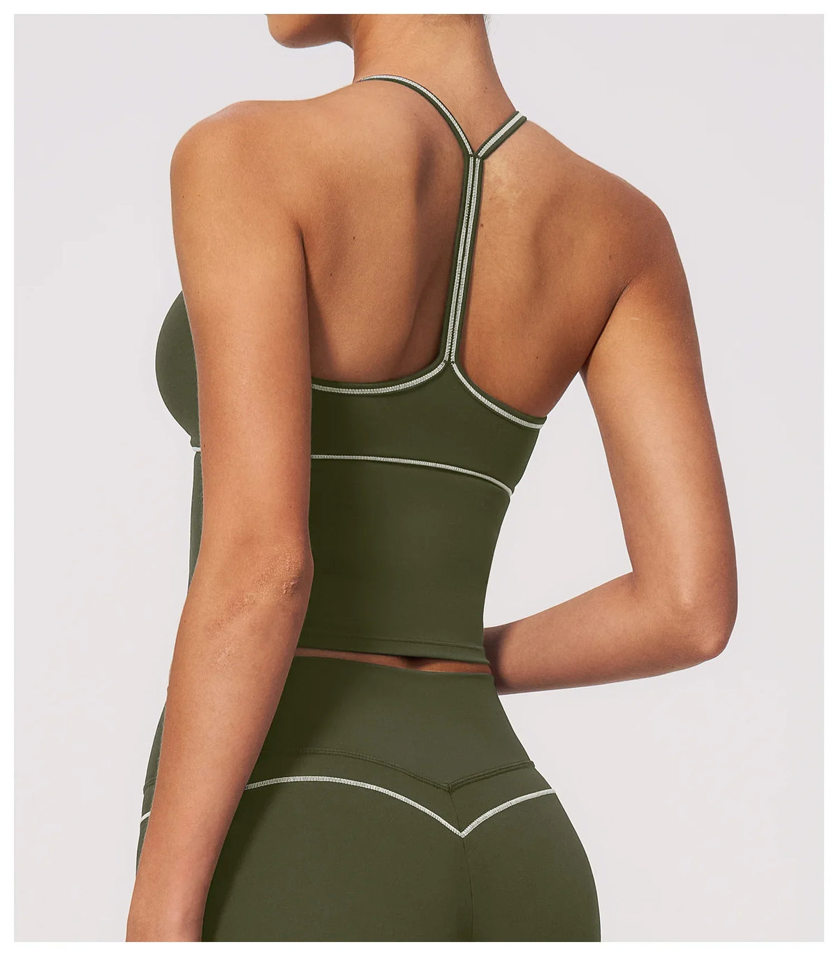 Summer Back I Shaped Sports Bra Sexy Deep V Neck Contrast Color Slimming Yoga Tank Top Outdoor Workout Fitness Gym Running Vest