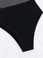 Sexy See Through Black Mesh Sheer Women Swimwear One Piece Swimsuit Female Monokini Backless Bathing Suit Swim Beach Wear Lady
