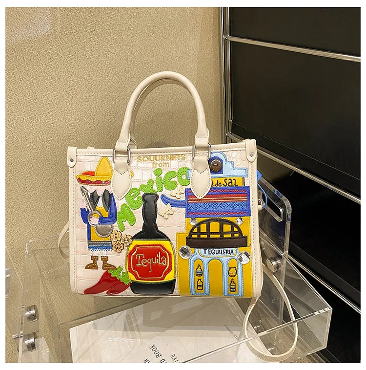 Design Patchwork Zipper 2026 Hot Sale Women's Bags Retro High Quality Women's Bags PU New Personality Stylish Shoulder Bags