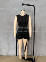 Tennis Dress Slim Tennis Dresses Woman Home Clothing Simple Style Casual Bodycon Mini Sleeveless Solid Color Leace-up Vestidos
