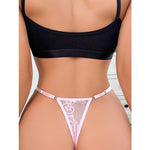 New Women Adjustable Sexy Lace Thong Panties Low Rise Hollow Out Bow G-string Soft Comfortable Breathable Intimate Underwear