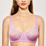 Womens Ultra-thin See Through Bras For Men Mesh Seamless Bralette Embroidery Sexy Lingerie Plus Size Brassiere
