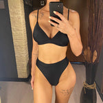 Sexy Brazilian High Cut High Waist Bikini Women Swimwear Two-Pieces Bikini Set Female Swimsuit Bather Bathing Suit Swim V5497