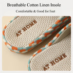 Breathable Cotton Linen Slippers For Women Men Summer Autumn House Shoes Anti-slip Keep Quiet Couples Home Floor Flax Slides