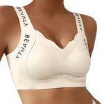 Ribbed Bras Push-Up Wireless Bra Women's Seamless Underwear Plus Size Wave Neckline Wide Strap Support Sexy Lingerie M-3XL