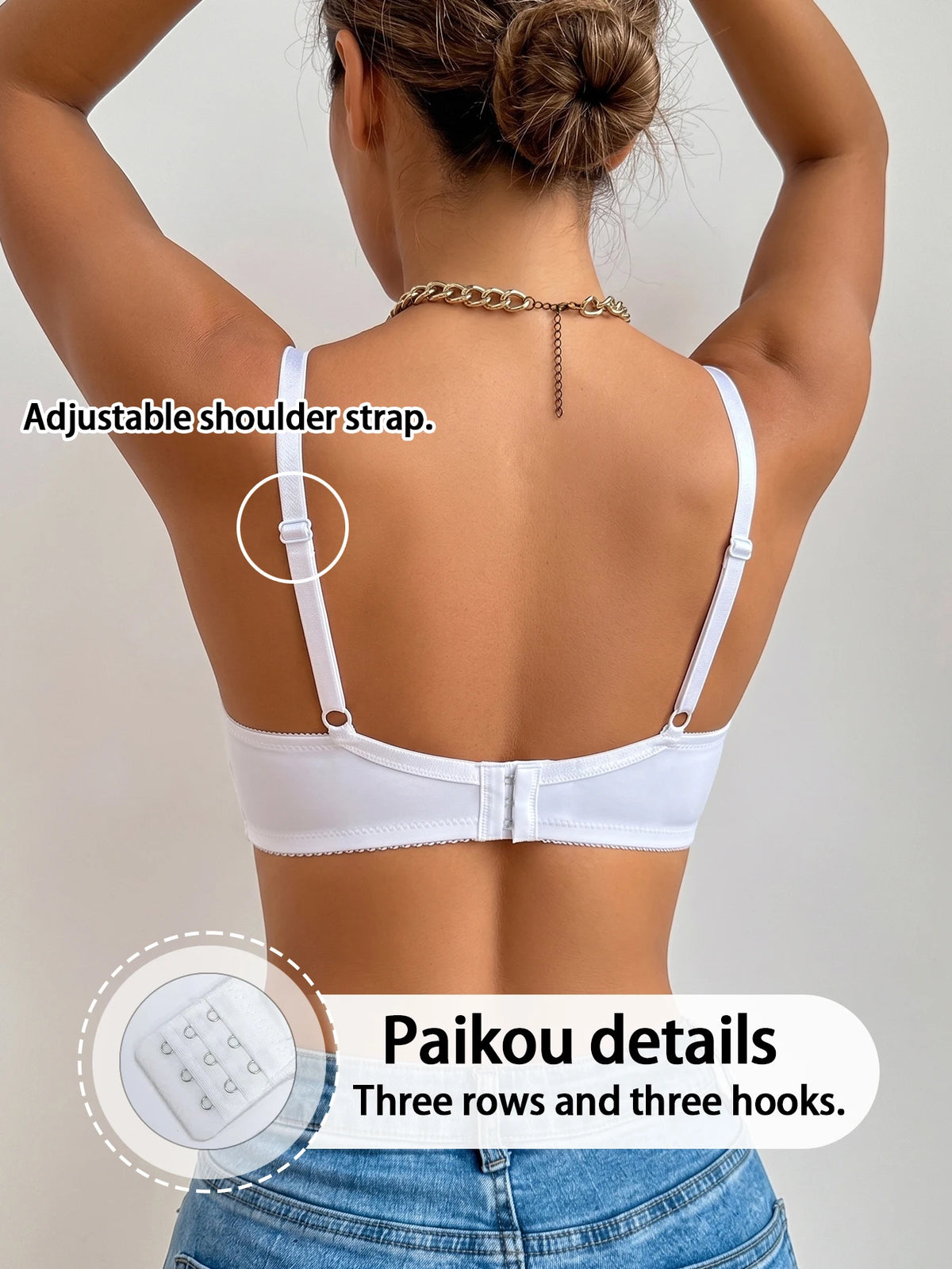 Women A B C D E F Thin Cup Bra Lace Mesh Underwire Brassiere Push‑Up Gather Comfortable Adjustable Strap Everyday Bra