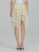 Women's Lace Skirts High Waist Irregular Hem Skirts Summer Korean Fashion Gothic Sexy Club Beach Skirts