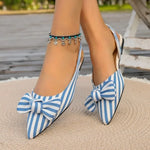 NewPointed Toe Flat Women Sandals 2026 Fashion Elegant Bow Closed Toe Female Shoes