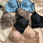 Fashion Women Underwear Cowboy Vest Seamless Simple Bra Deep V Wireless Comfort Brassiere Classic Sling Lingerie Outer Wear