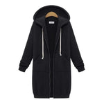 Zip Up Hoodies for Women Oversized Fleece Long Tunic Hooded Sweatshirt Autumn Winter Casual Drawstring Coat with Pockets