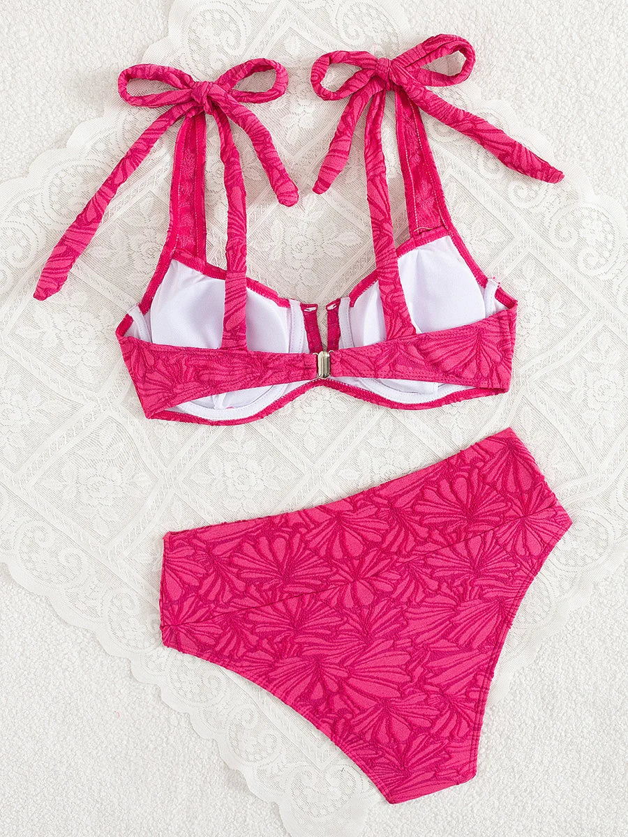 S - XL Underwired V Shaped Female Swimsuit High Waist Bikini Women Swimwear Two-pieces Bikini Set Bather Bathing Suit Swim Lady