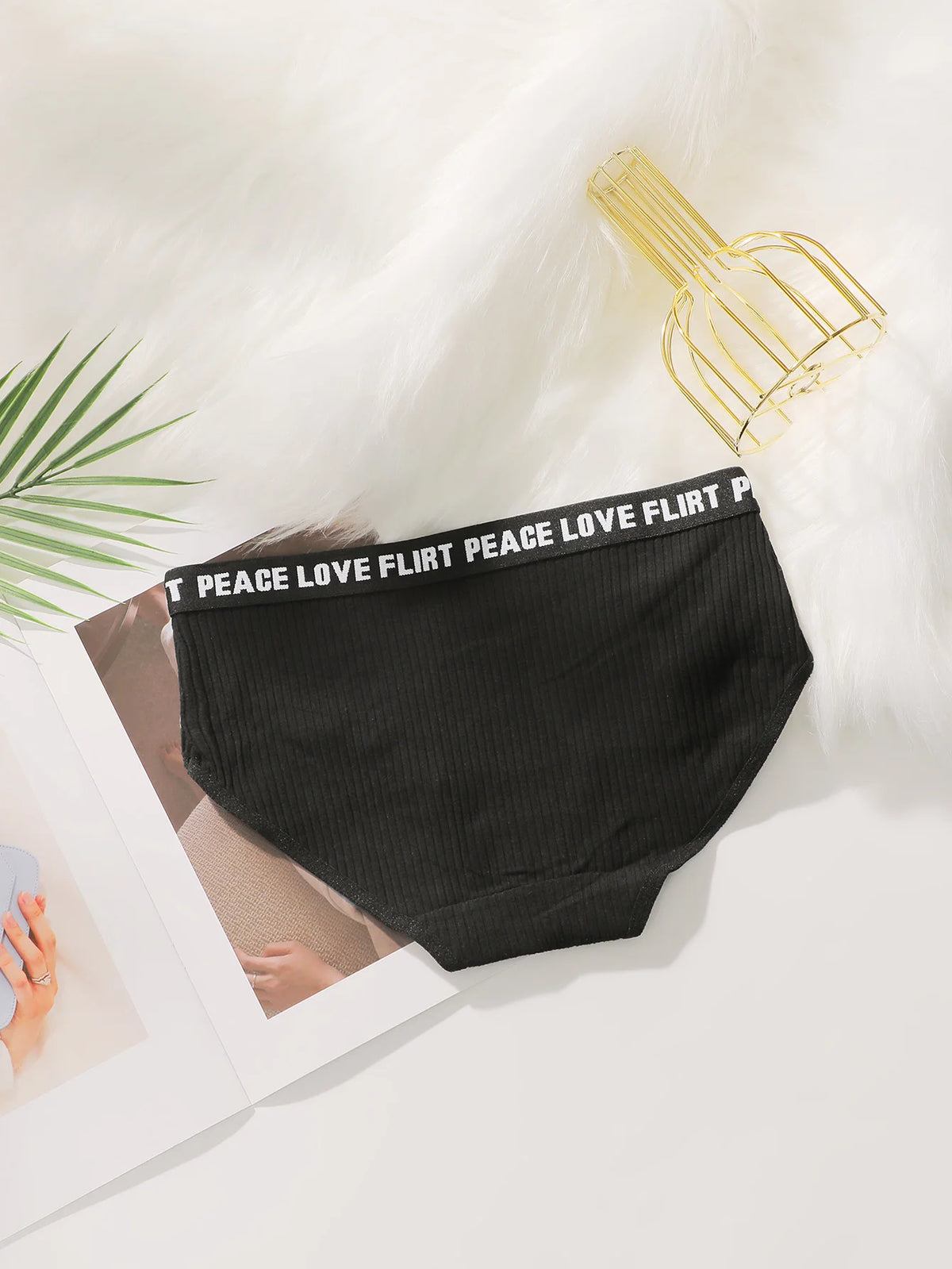 Women's High Waist PantiesLetter Elastic Waistband Soft Ribbed Fabric Comfortable Briefs for Daily Wear women bra K2809