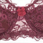Sexy Lace Bra Plus Size A B C D Cup Underwire Gather Adjustment Plunge Lingerie Bras For Women Embroidery Underwear BH Top