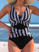 sexy Pink Floral Print Patchwork Swimwear Women 2026 V Neck Cross Tummy Control One Piece Swimsuit Beach Bathing Suit Swimwear