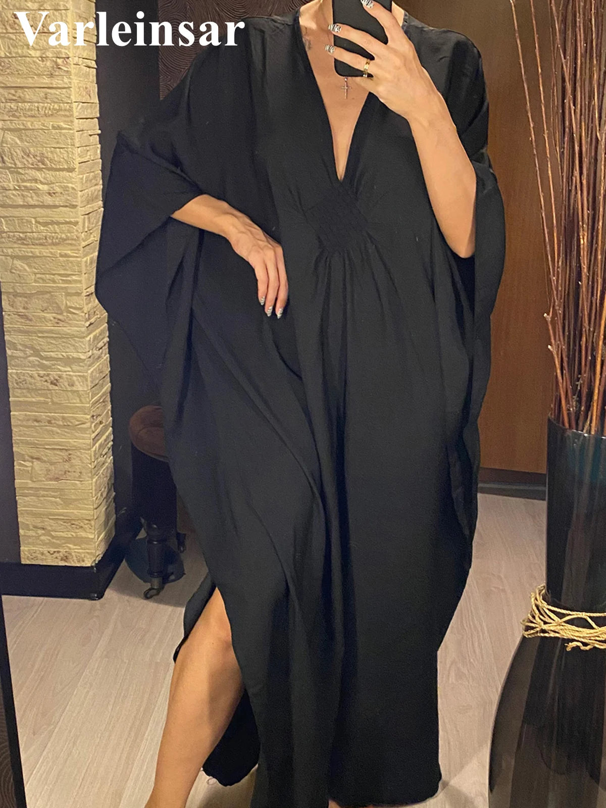 Greek Goddess Long Dress Batwing Sleeve Tunic Beach Cover Up Cover-ups Beach Dress Beach Wear Beachwear Kaftan Maxi Dress V4427