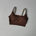 Women's yoga sports bra, shoulder straps with color blocking design, camisole yoga fitness bra