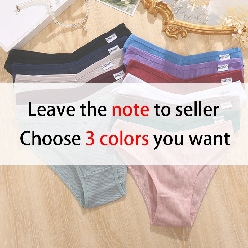 3Pcs/set Cotton Panties Women M-4XL Low Waist Underwear Plus Size Briefs Ladies Comfortable Underpants Female Panties Lingerie