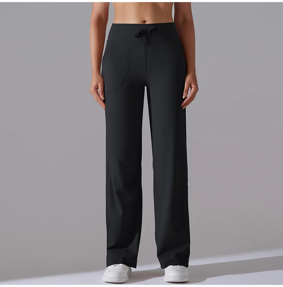 New Yoga Straight Leg Sweatpants Straight Leg Women's Loose Tracksuit Pants Wide Leg Outdoor Gym Running Casual Tracksuit Pants